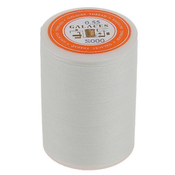 2xLeather Craft Handwork Sewing Round Wax String Thread 0.55mm White