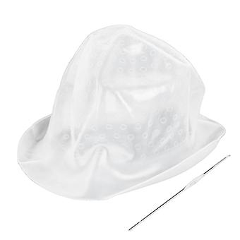 Pro Reusable Silicone Hair Color Highlighting Tint Cap Hat w/ Metal Hook