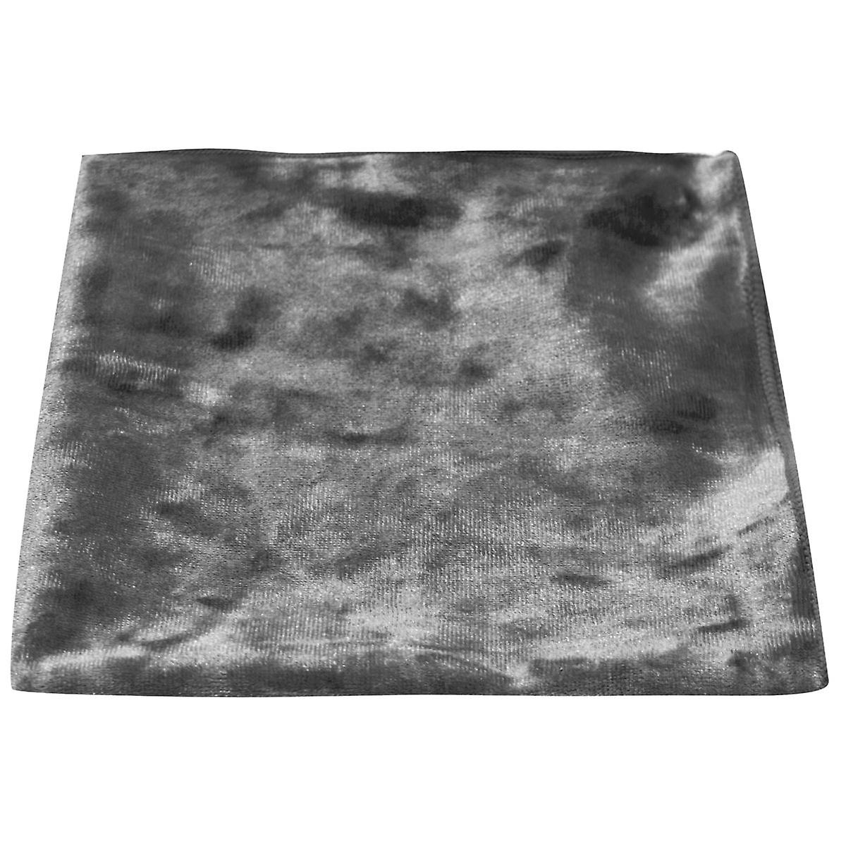 Silver Crushed Velvet Pocket Square