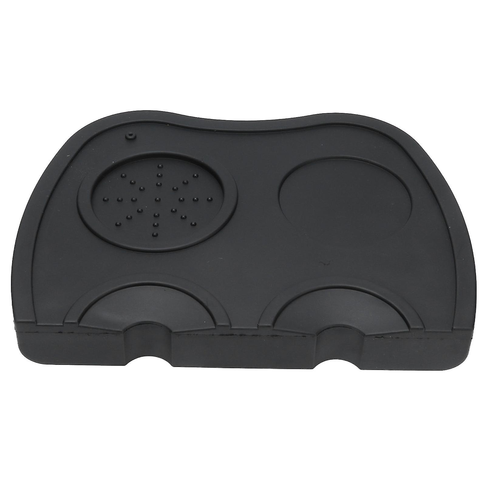 Silicone Coffee Tamper Pad Anti Slip Soft Tamper Mat Heat Resistant Corner Tamping Mat for HomeBlack