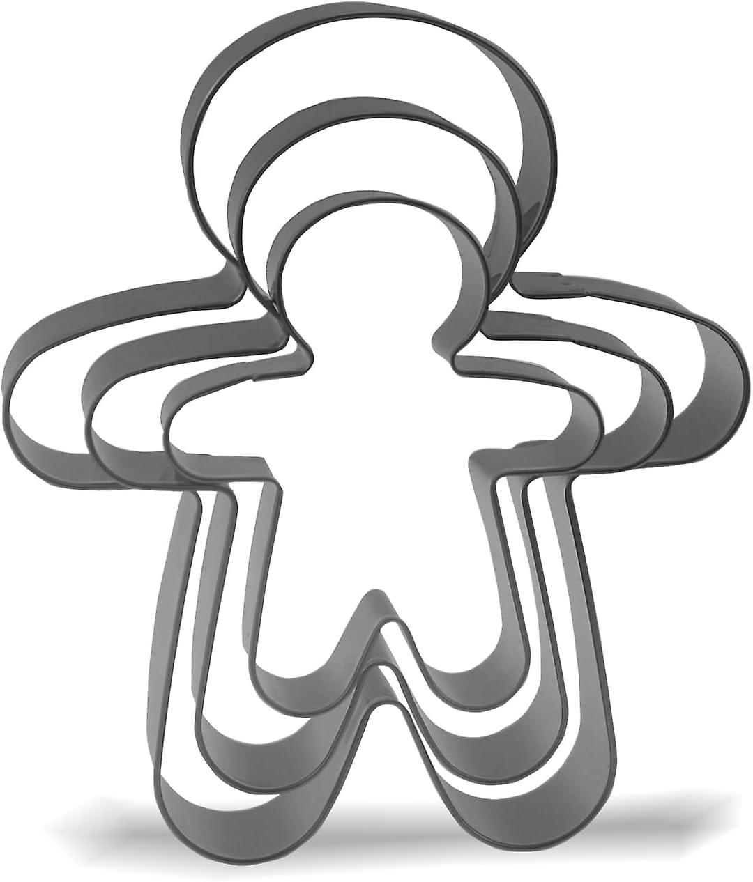 3-delt Gingerbread Man Cookie Cutter Set rustfritt stål kjeks former