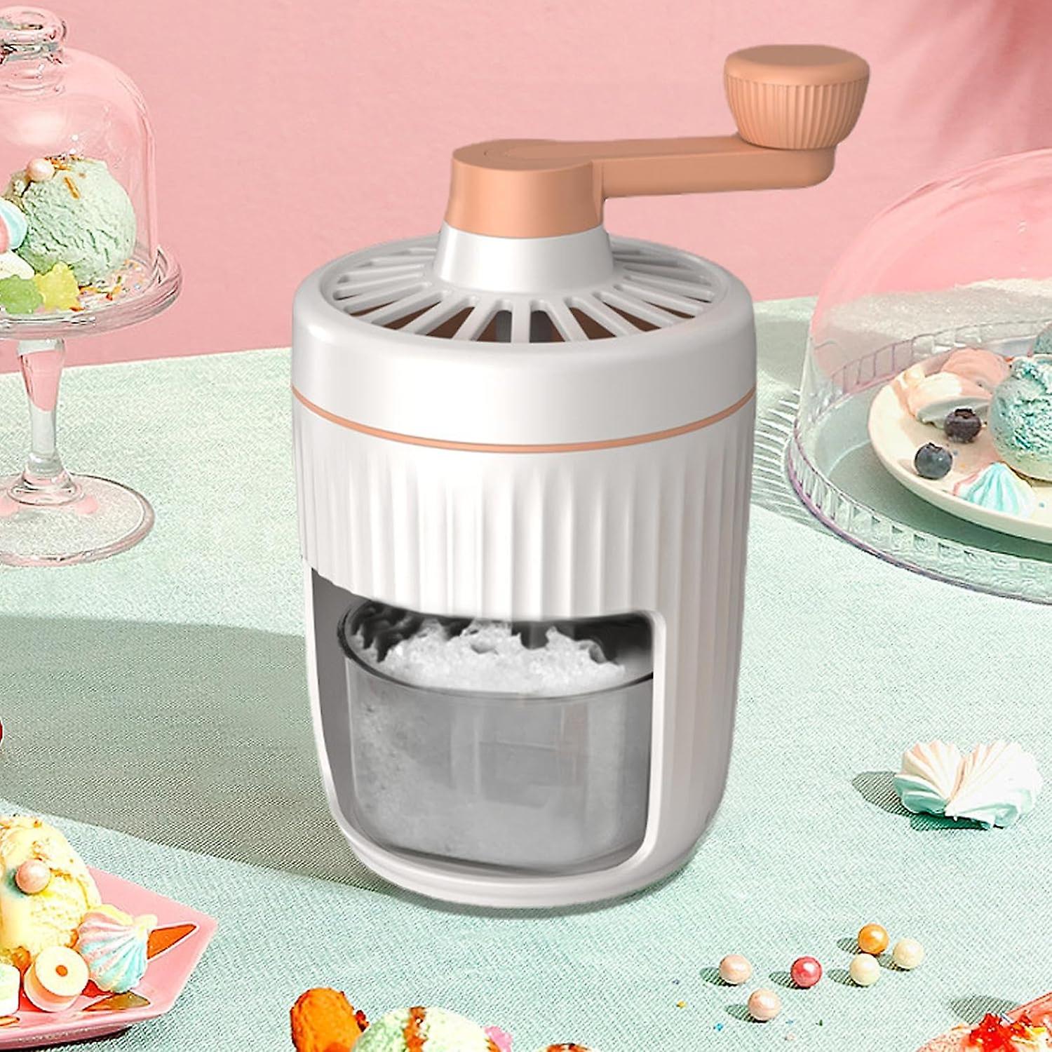 Hand Crank Ice Crusher - Portable Manual Ice Grinder Machine, Detachable Snow Cone Maker for Home and Outdoor Use