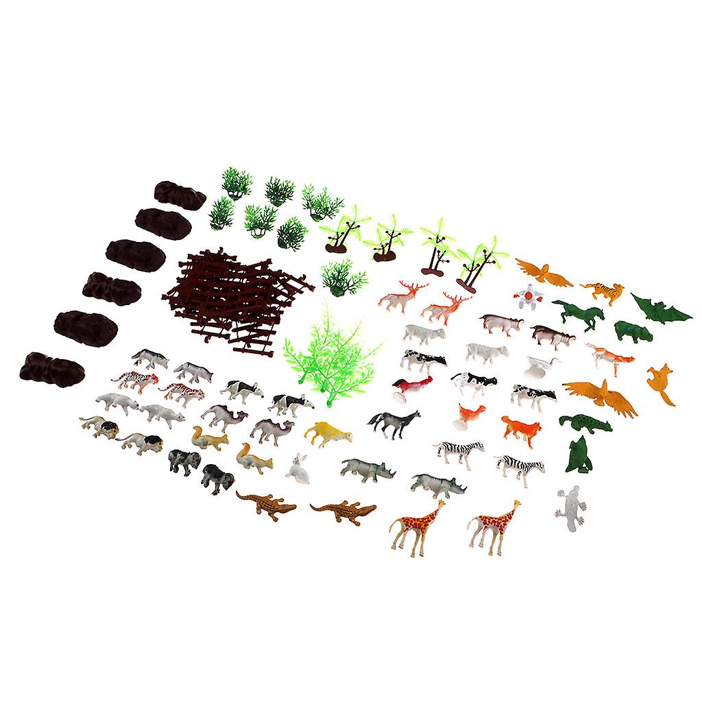 94pcs/set Simulation Zoo Model Farm Forest Poultry Animal Model Children Toy