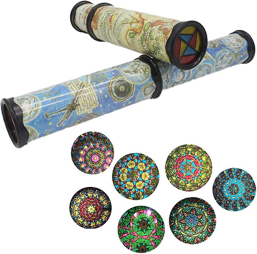 2pcs Kaleidoscope 1 Blue 1 Yellow Retractable