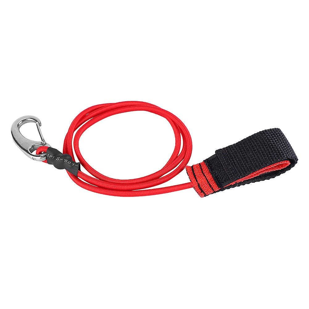 Elastic String Boating Kayak Paddle Safety Rod Leash with Carabiner for Paddling Red