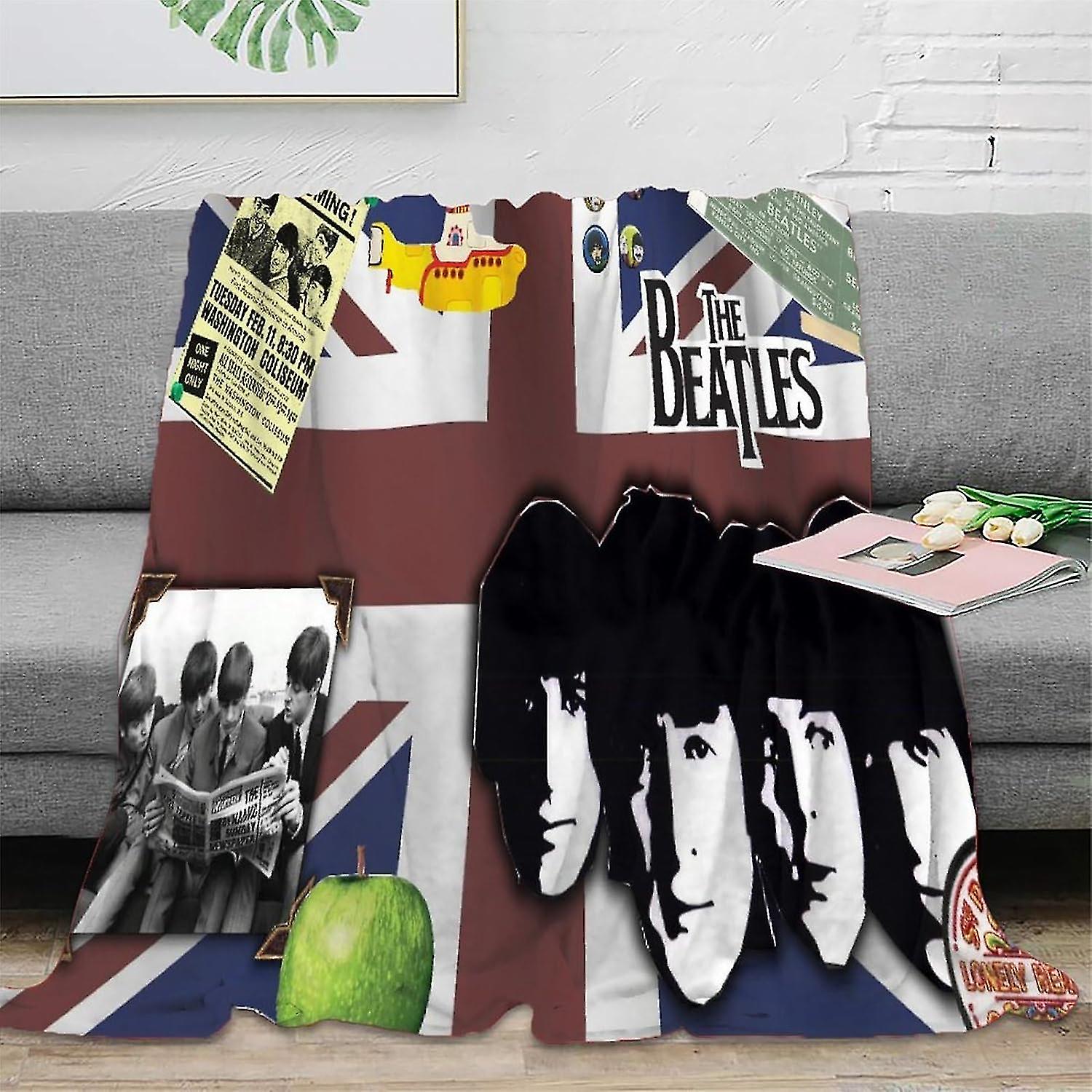 Fluffy Flannel Throw 3d The Beatles Styles Plush Blankets Luxurious Super Soft Warm And Cosy Throws Modern Design Fleece Blanket Sofa And Bed Blankets