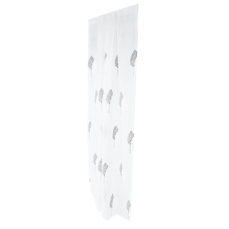 100X250cm White Window Screens Rod-mounted Decorative Curtain Home Long Curtain Embroidery Curtain O