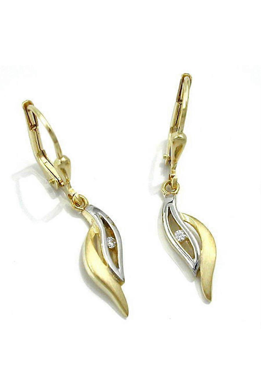Earrings Leverback Zirconia 9k Gold - Gl430784