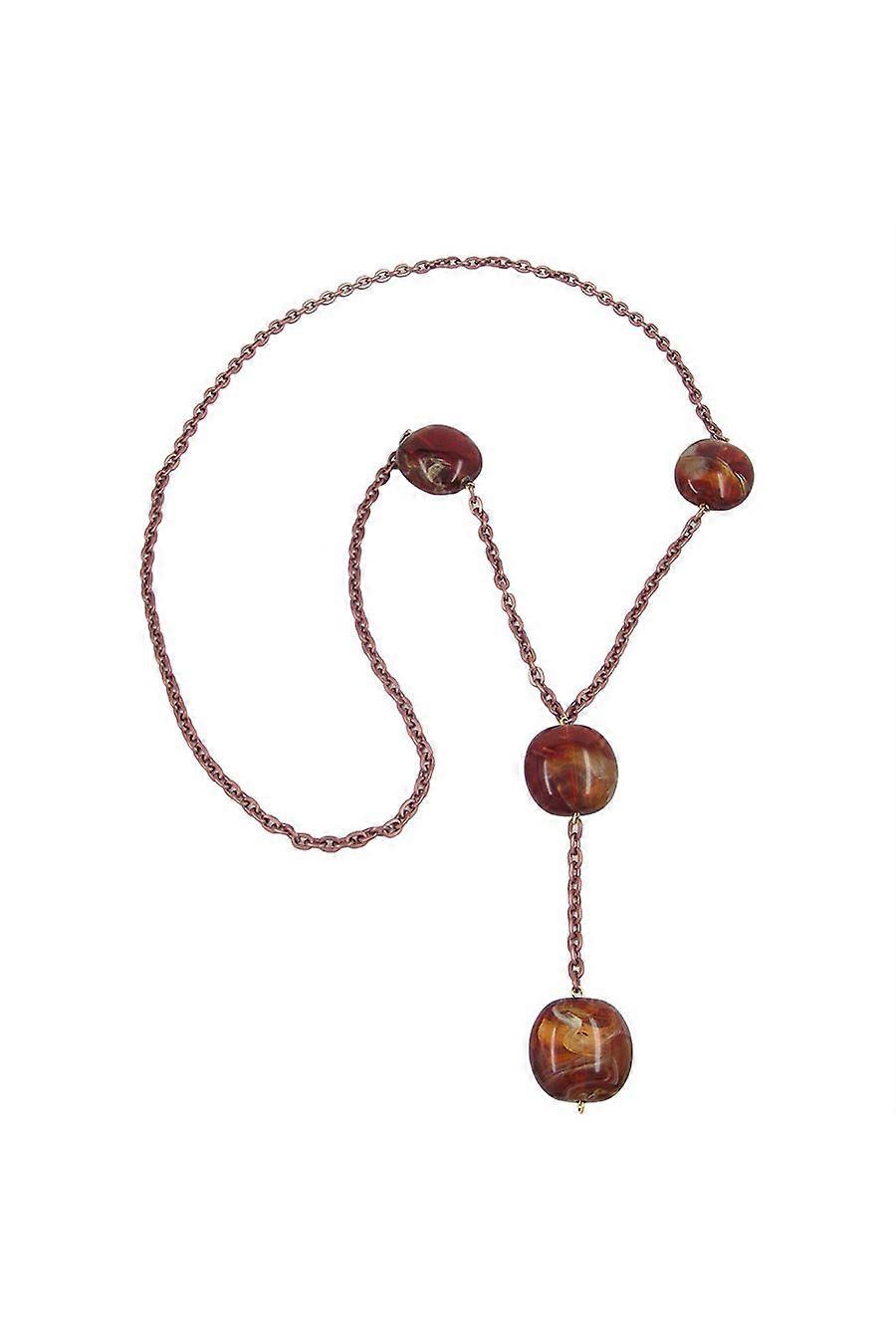 Necklace Nuggets Brown 100cm - Gl02272