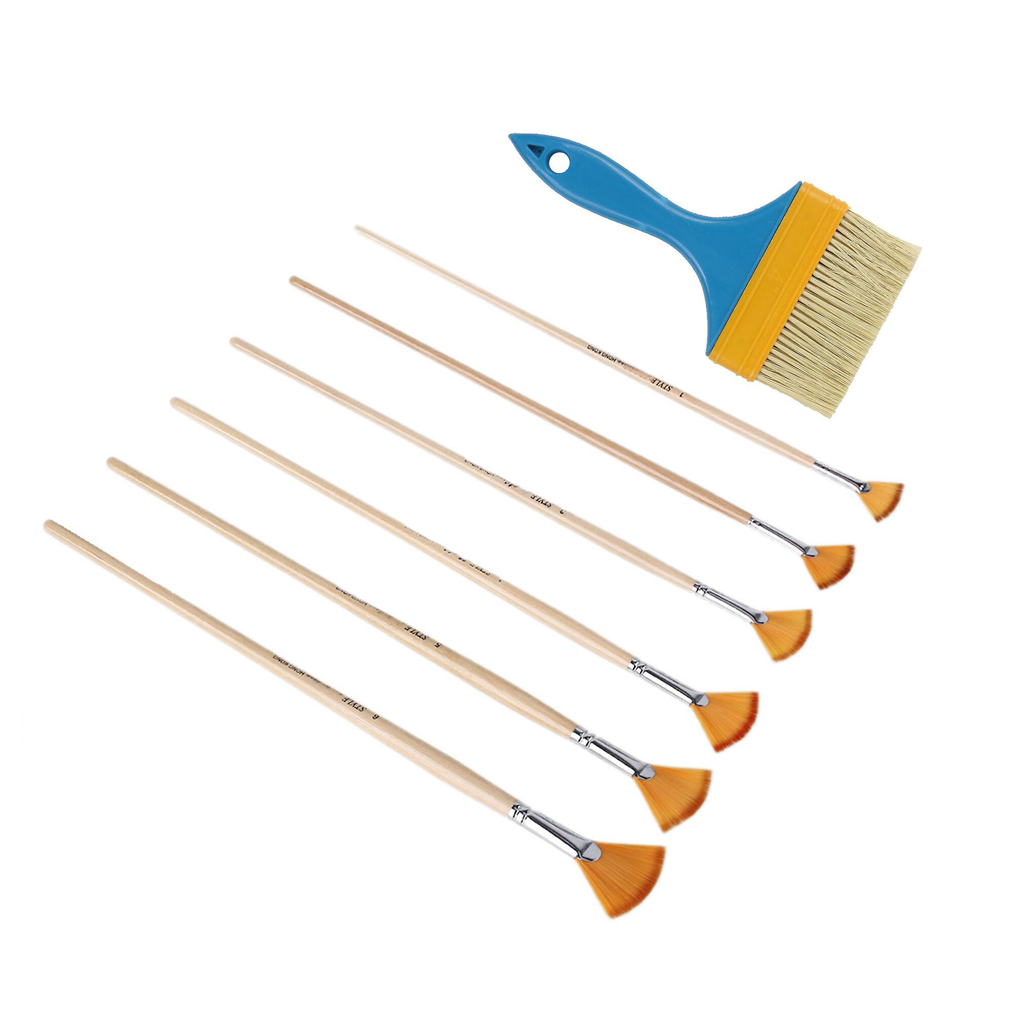 7PCS Nylon Paint Brushes with 1 Inch Blue Plastic Handle Paint Brushes