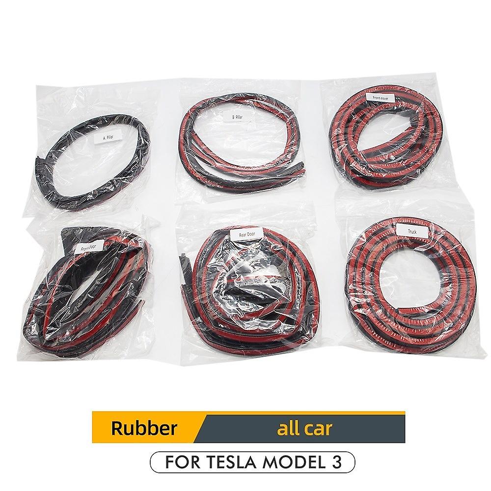 ل تسلا موديل 3 2023 طقم ختم الباب عازل للصوت المطاط مسودة الطقس ختم ختم فتحة السقف ملحقات مجموعة الحد من ضوضاء الرياح ~ 11847
