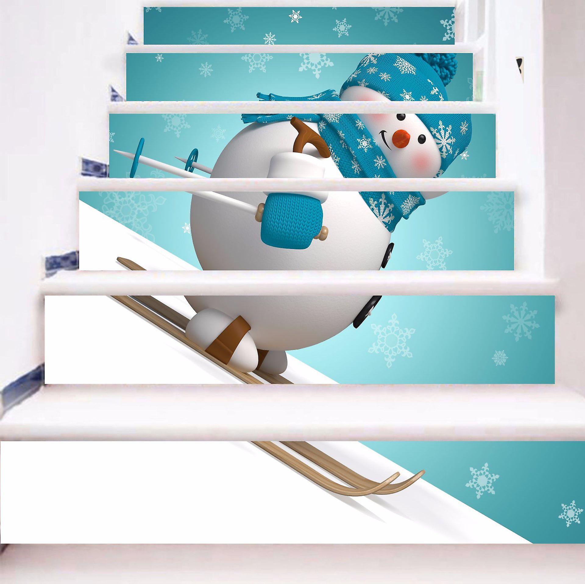 Árvore de Natal 3D - 39,3 polegadas x 7,08 polegadas - 26 - com caixas de presente autoadesivo escada adesivos Xmas