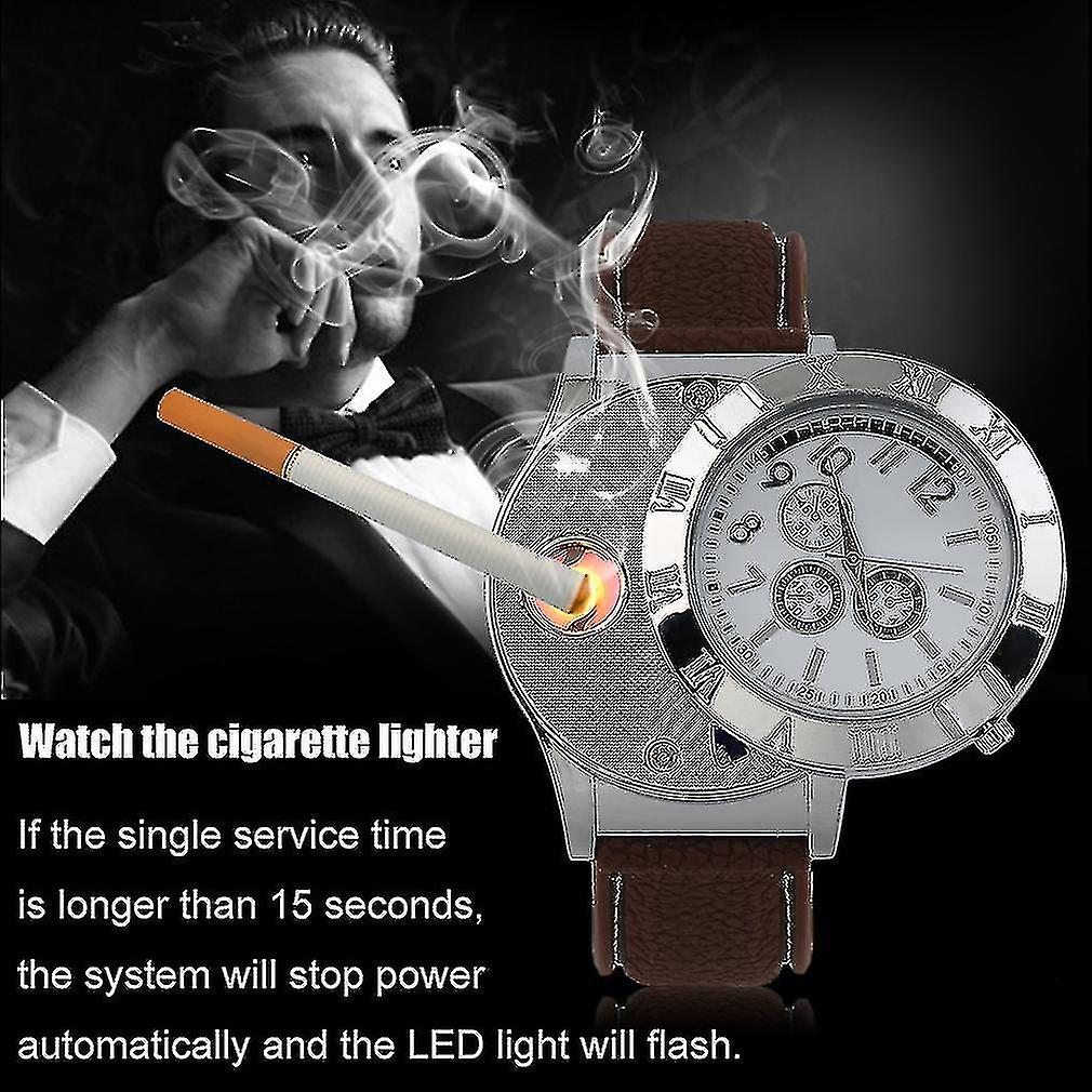 Compatible withCompatible withEnvironmental Electronic Lighter Quartz Watch Usb Rechargeable Lighter Watch