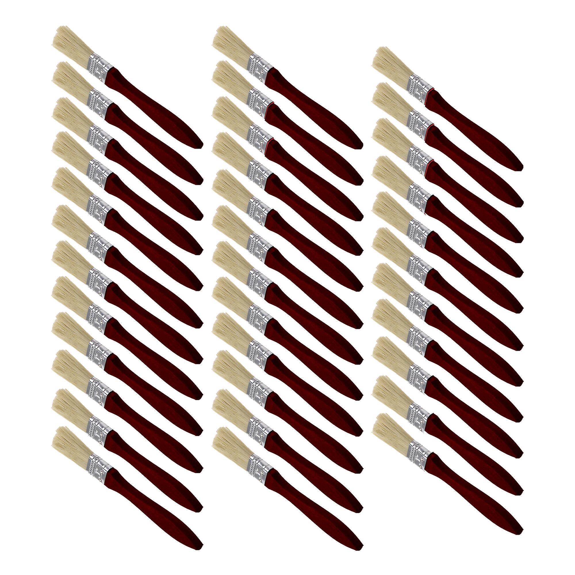 35 Pcs Mahogany Color Thin Handle Paint Brush for Art Painting 1 Inch