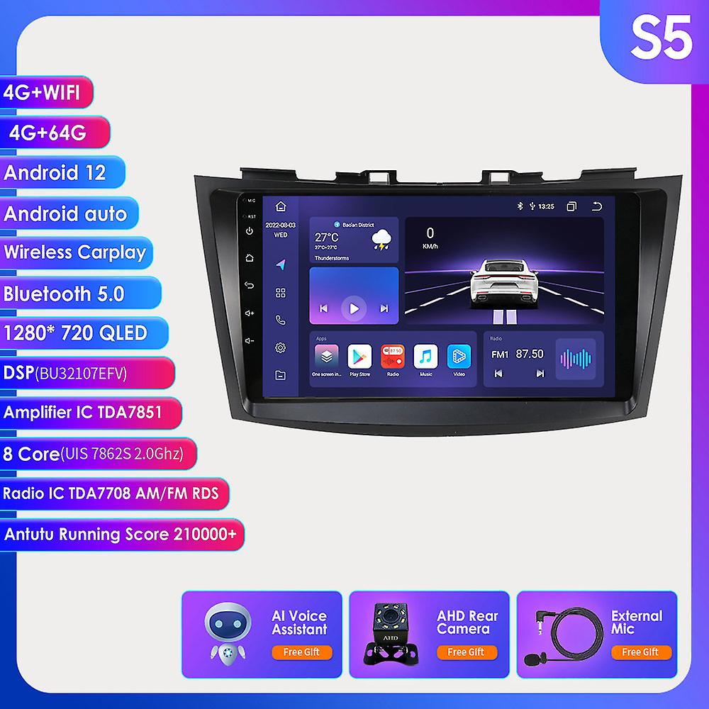 Android 2din Radio samochodowe dla Suzuki Swift 4 2011 2012-2015 Multimedialny odtwarzacz wideo Gps Stereo 4G Nawigacja Carplay Rds Dsp Swc Bt