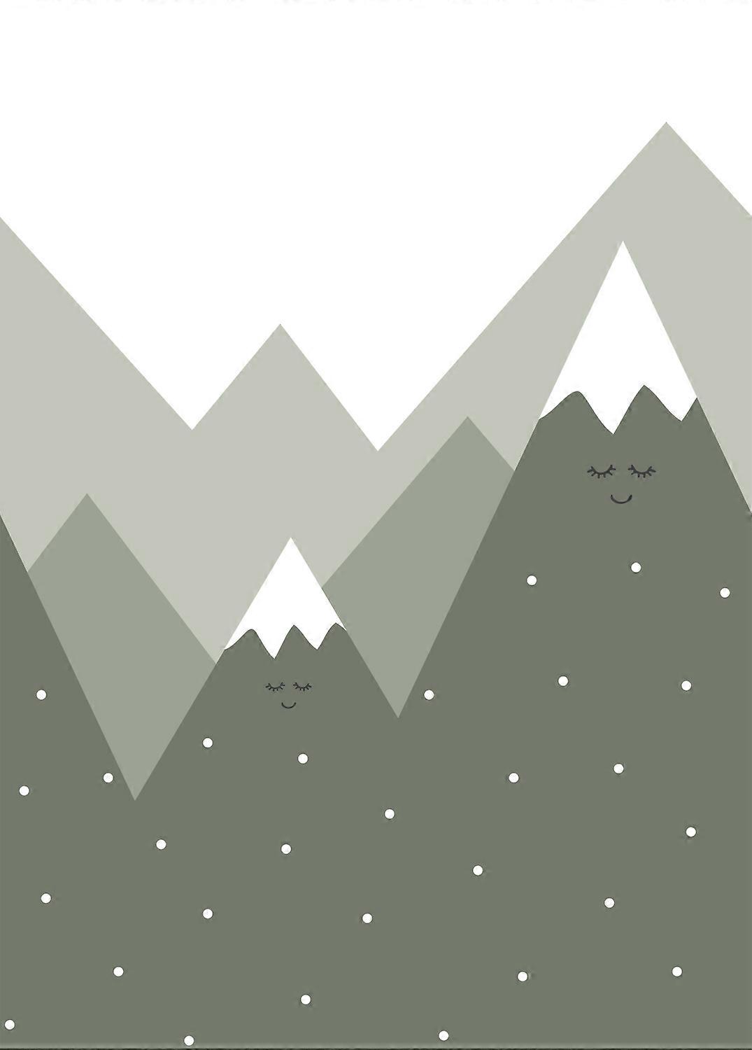 ESTAhome papier peint montagnes vert foncé - 200 x 279 cm - 159094