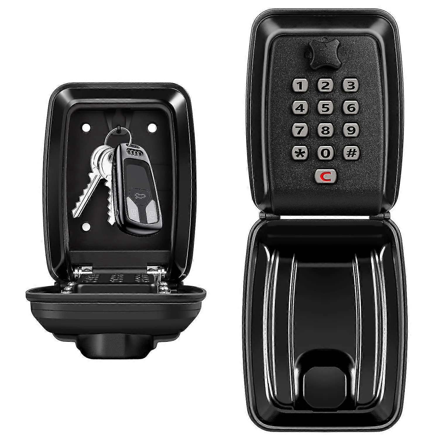 Waterproof Key Safe Box Wall-mounted Key Box Outdoor Key Box Safe Key Box Wall-mounted Key Safe Box-share Access To Your Keys Safely Black 121*95*62mm