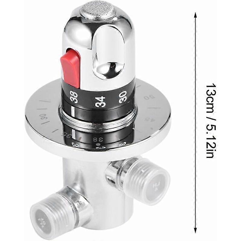 Brass Thermostatic Mixing Valve, Water Temperature Pipe Basin Thermostat Controller for Bathroom Washroom Kitchen Shower System