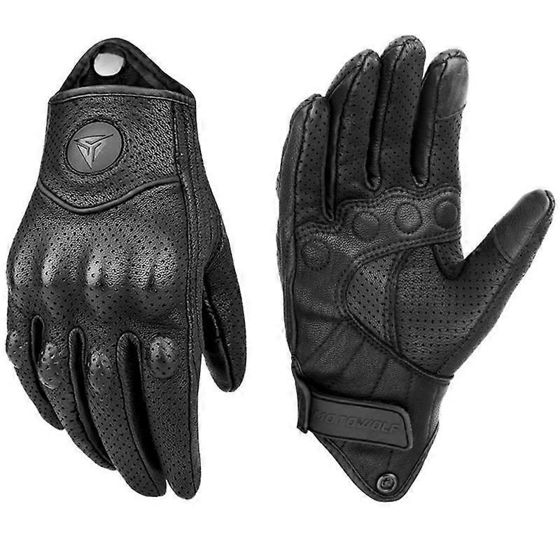 Genuine Leather Motorcycle Gloves Winter Gloves Summer Goatskin Riding Touch Operation Fist Joint Protect Guantes Moto Luvas