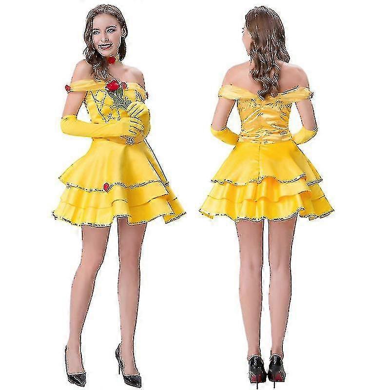 2022ハロウィンベルプリンセスドレス大人の美しさと獣ベルドレスコスプレステージコスチューム
