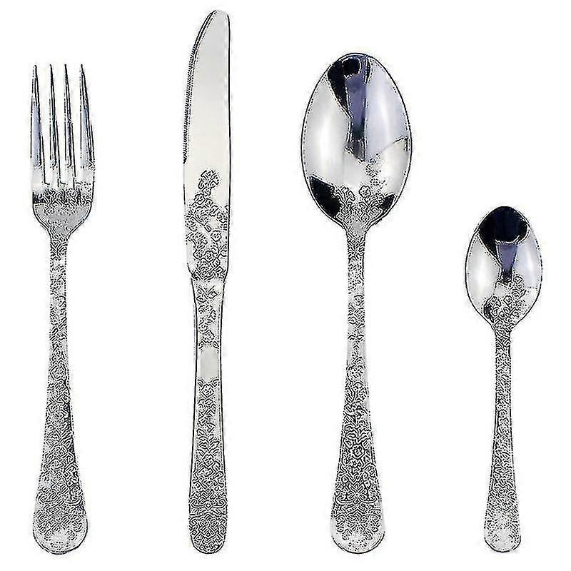 Classic Elegant Resin Rivets Handle Style Stainless Steel Western Cutlery 4 In 1 Set Delicate Utensi