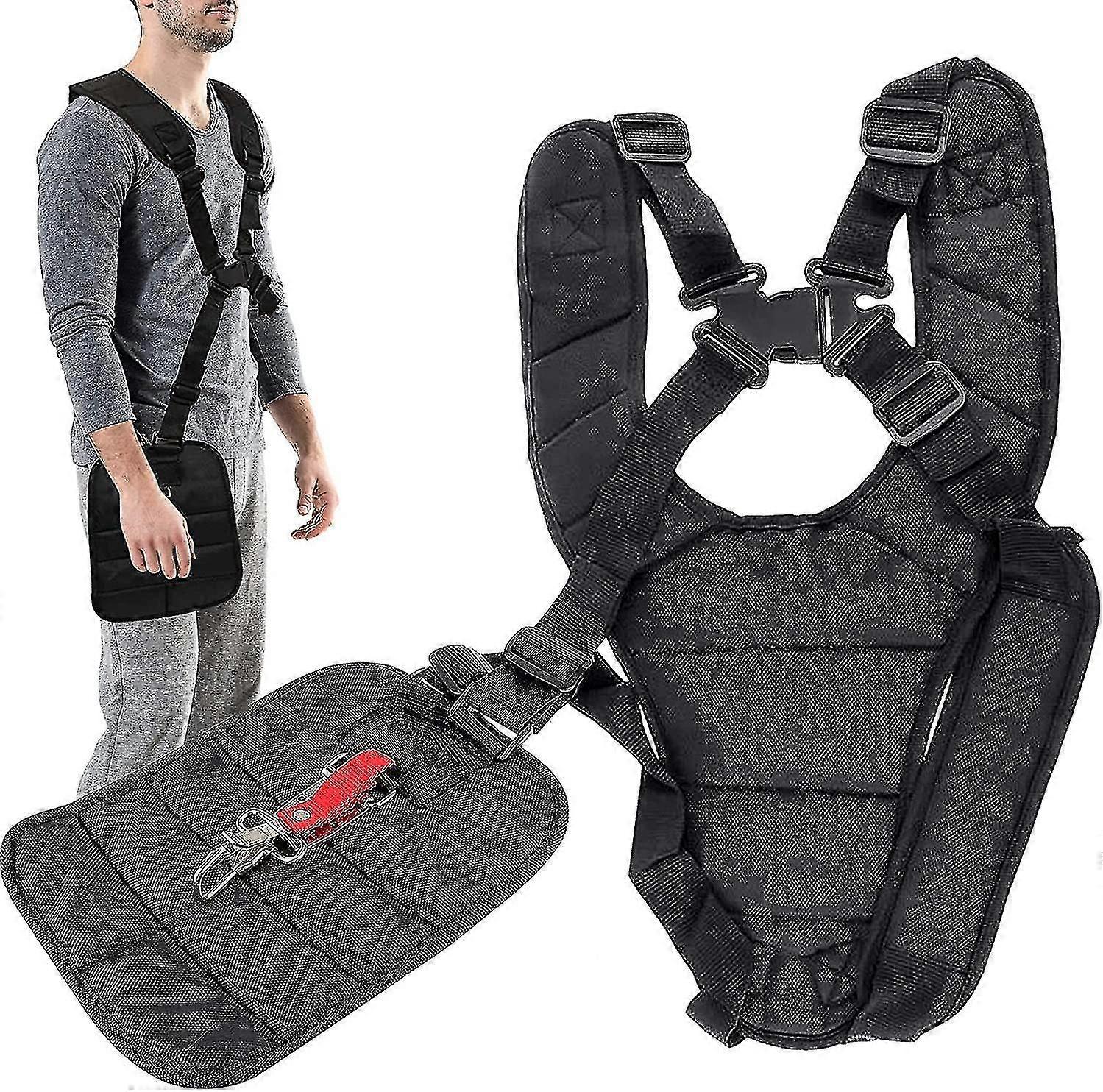 Black Trimmer Shoulder Strap, Double Shoulder Trimmer Harness Adjustable Strap