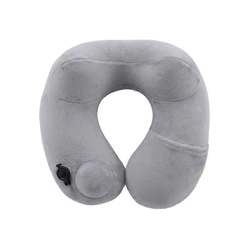 Soft Comfortable Travel Pillow Portable Press Inflatable U-shaped Pillow Neck Support Foldable Outdoor Travel