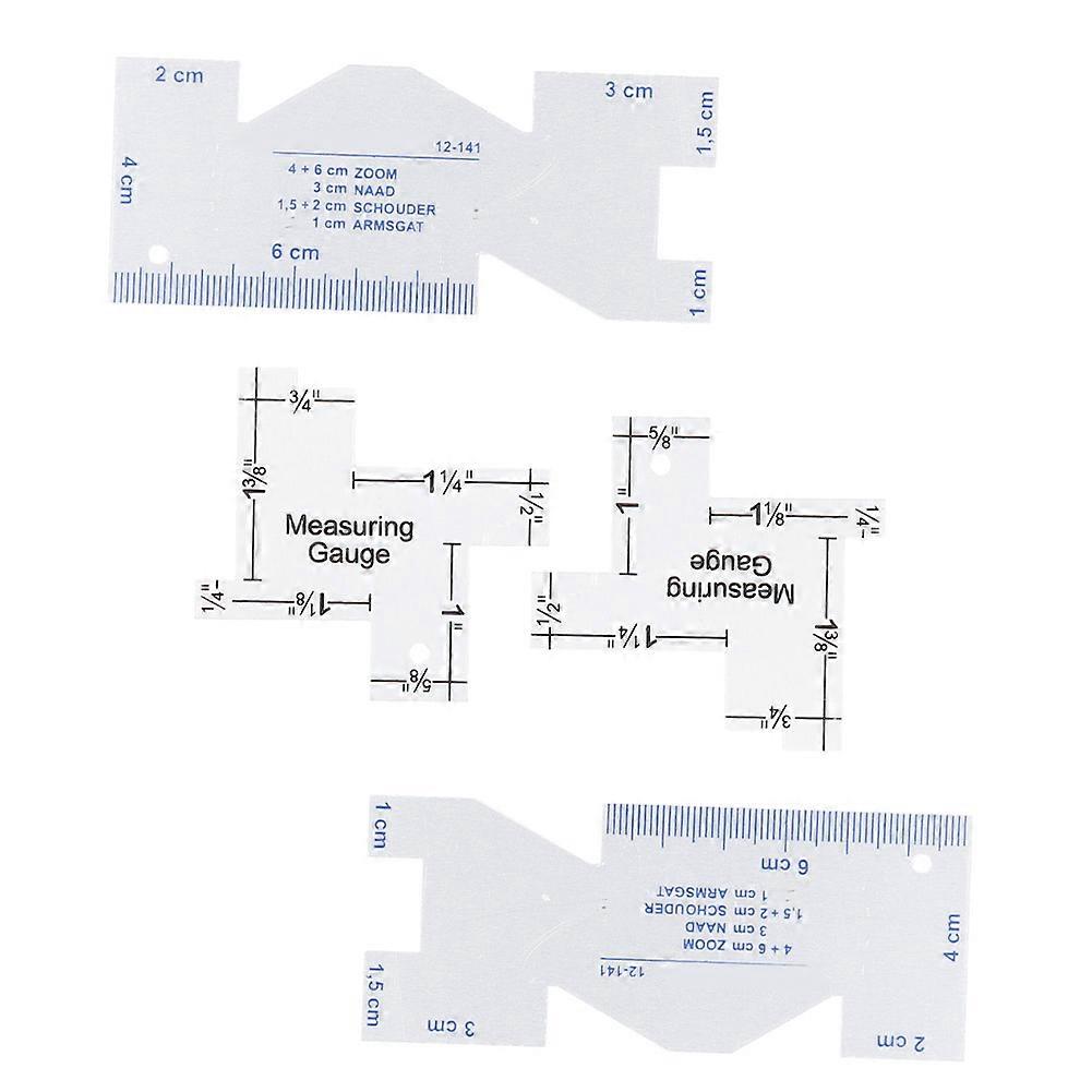 Sewing Aluminum Ruler Thickness Measuring Gauge for Patchwork Quilting and Tailoring Tools