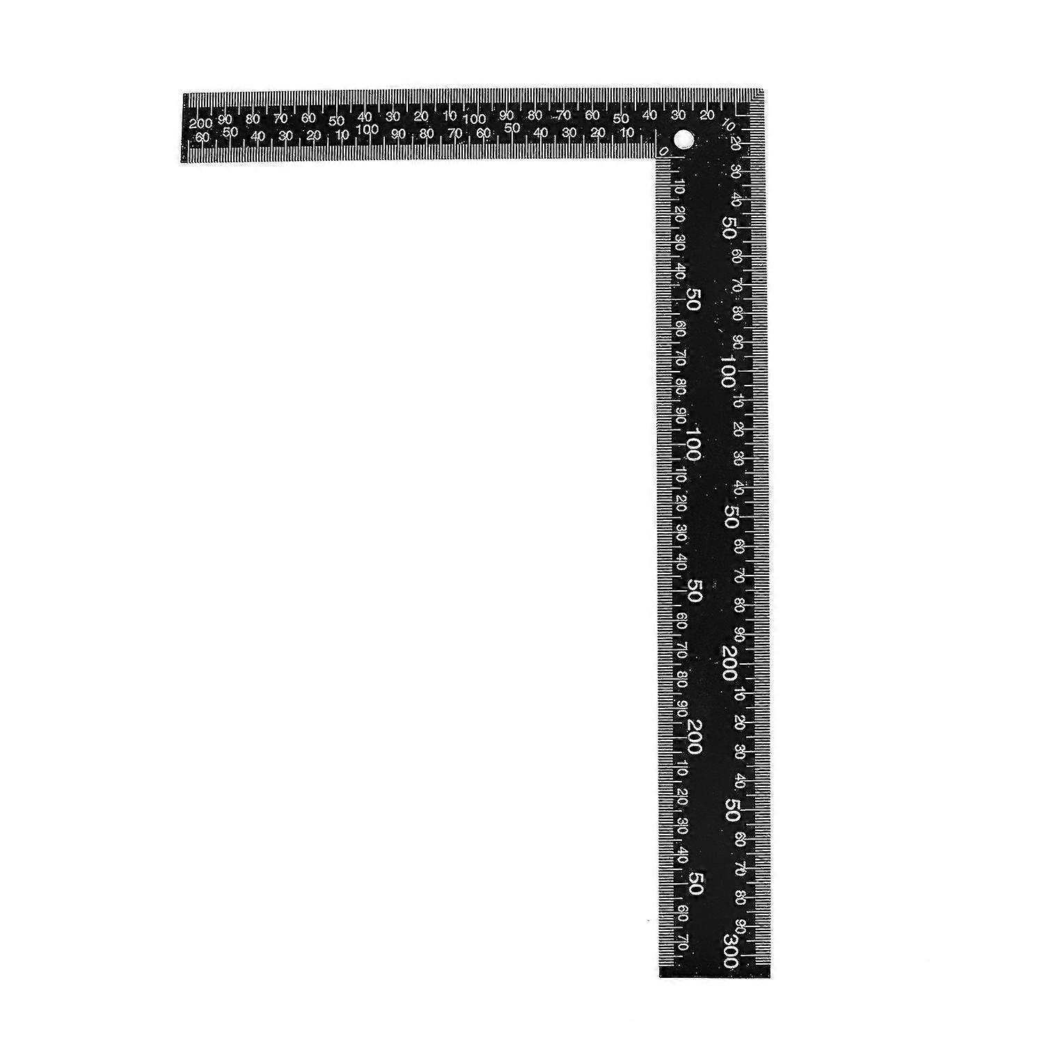 Teacher 0-30cm 0-20cm Measuring Range L Design Square Ruler Black