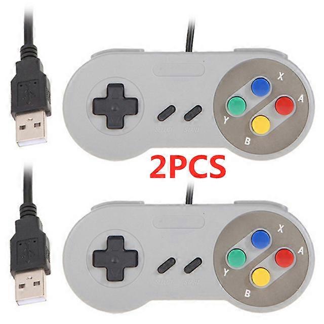 2pcs USB 2.0 PC Gamepad Wired Game Controller Joystick Joypad Game Controller SNES Game Pad for Windows PC MAC Computer Control
