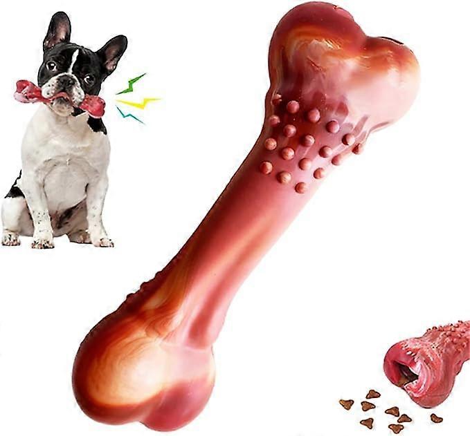 Dog Chew Toys for Aggressive Chewers, Durable Milk Flavor Dog Chew Bones, Toy Meat Bones That Can Make Sounds, Food Inside Dog Toy