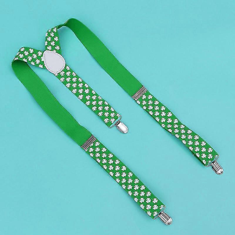 Shamrock Clover Suspenders St. Patrick'S Day Costume Accessories For Parade Performance