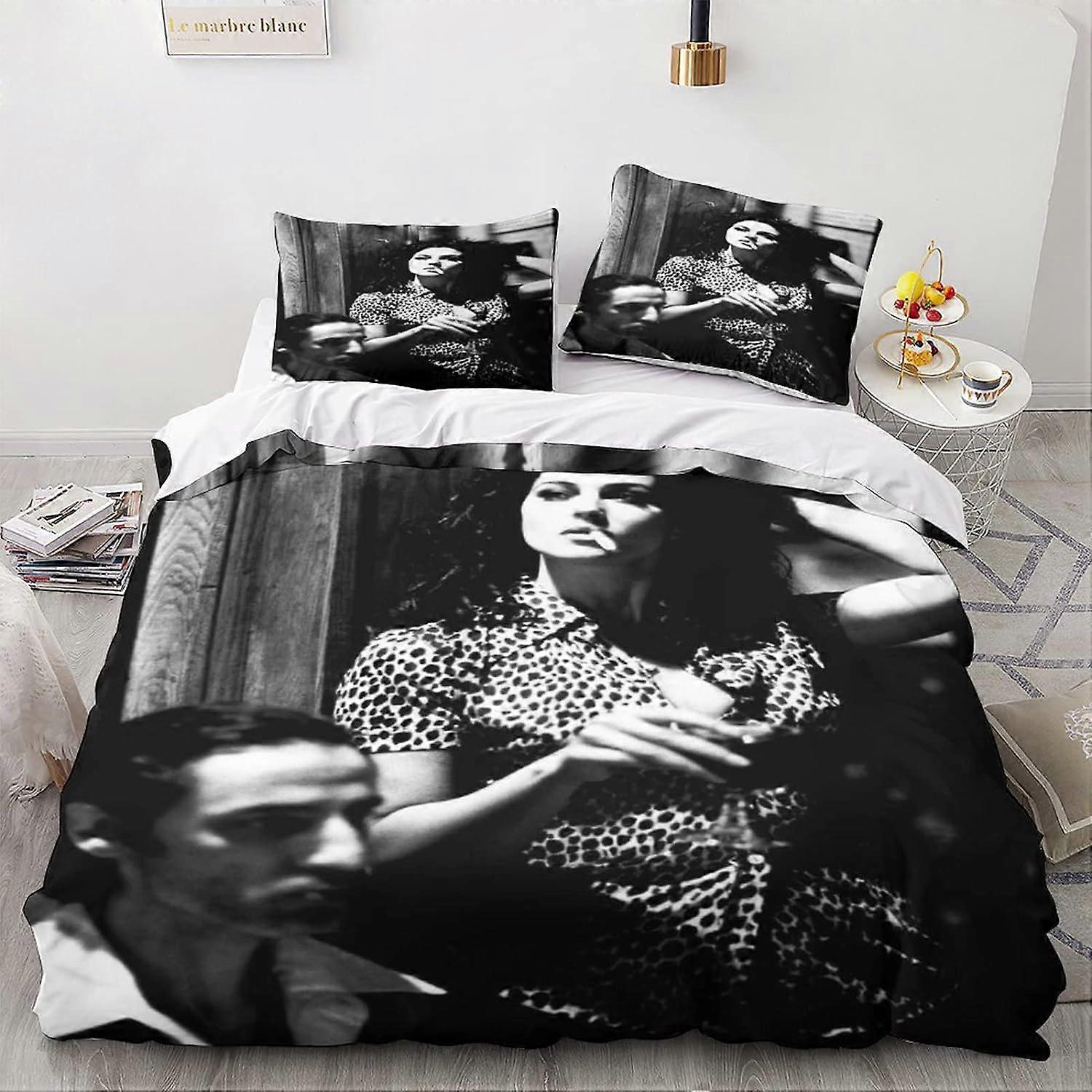 مونيكا بيلوتشي قطع ستوكات غطاء لحاف مجموعة مفروشات ممثلة الجمال ، غطاء لحاف مع سحاب ، طقم مفروشات غطاء وسادة مزدوج 135 * 200 سم