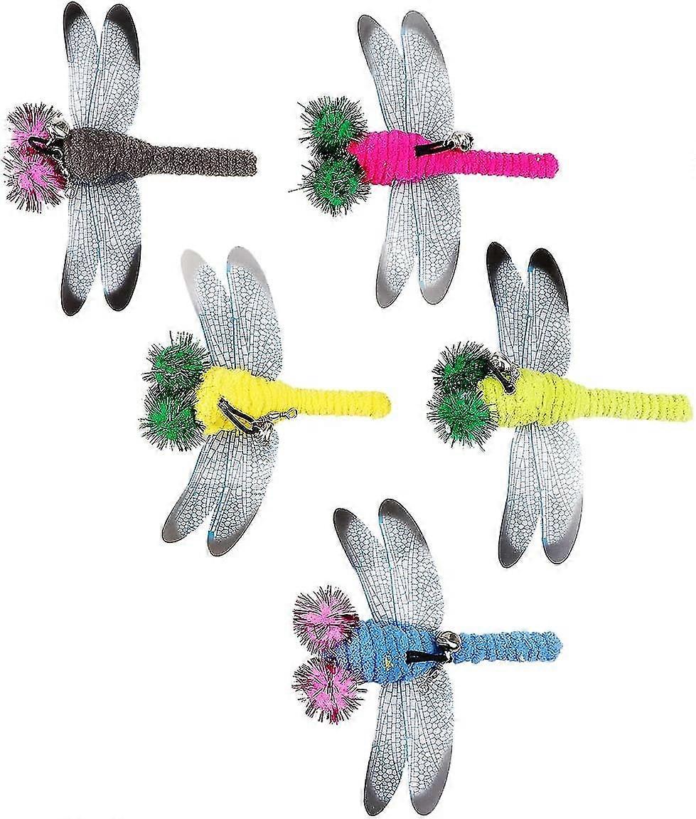 5pcs Replacement Dragonfly For Interactive Cat Kitten Toy Wands, Refills Cat Toy Wand Teaser Refills For Cat