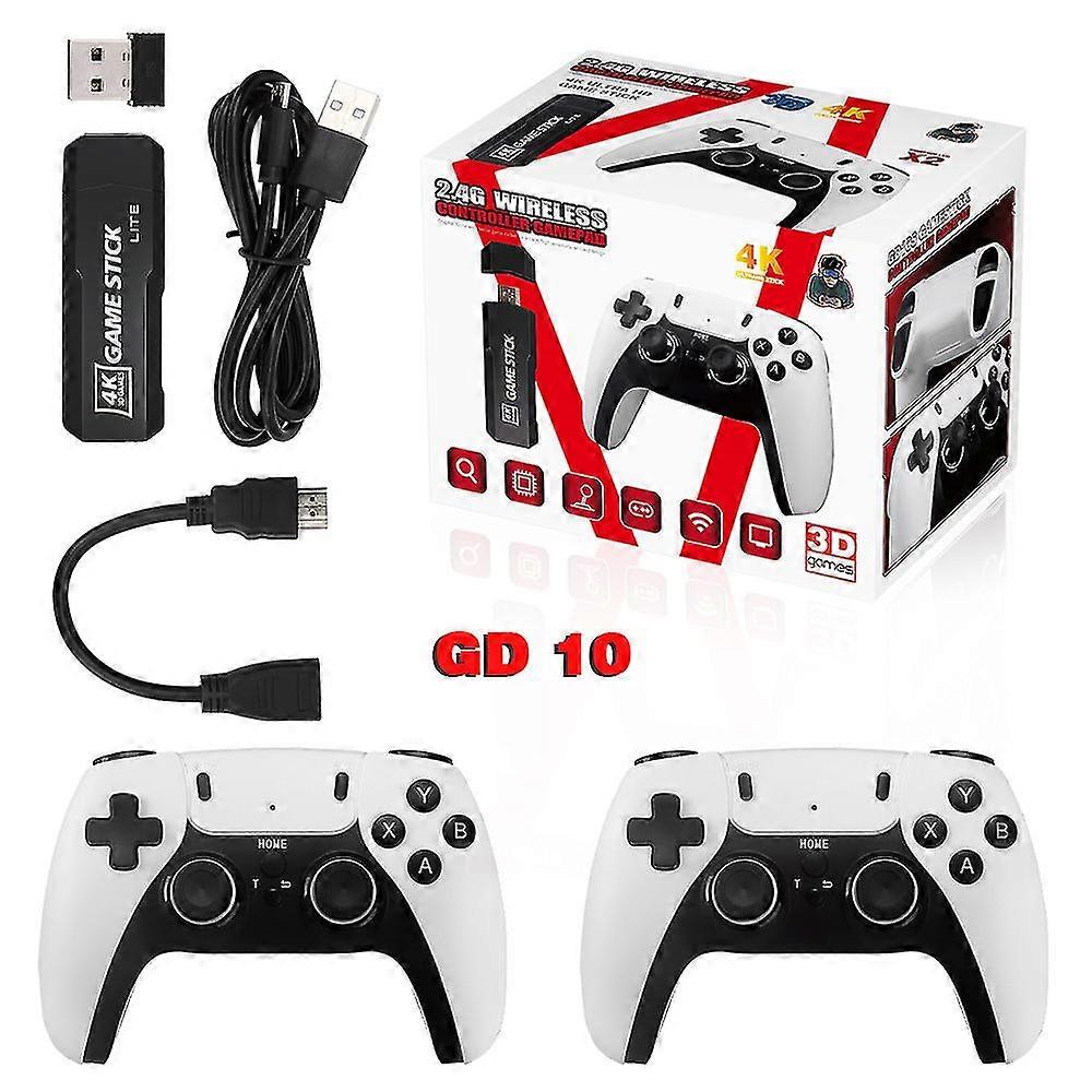Gd10 Pro Video Game Stick Console 2.4g Double Wireless Controller Game 4k 58000 Games 256gb Retro Games Boy Christmas Gift