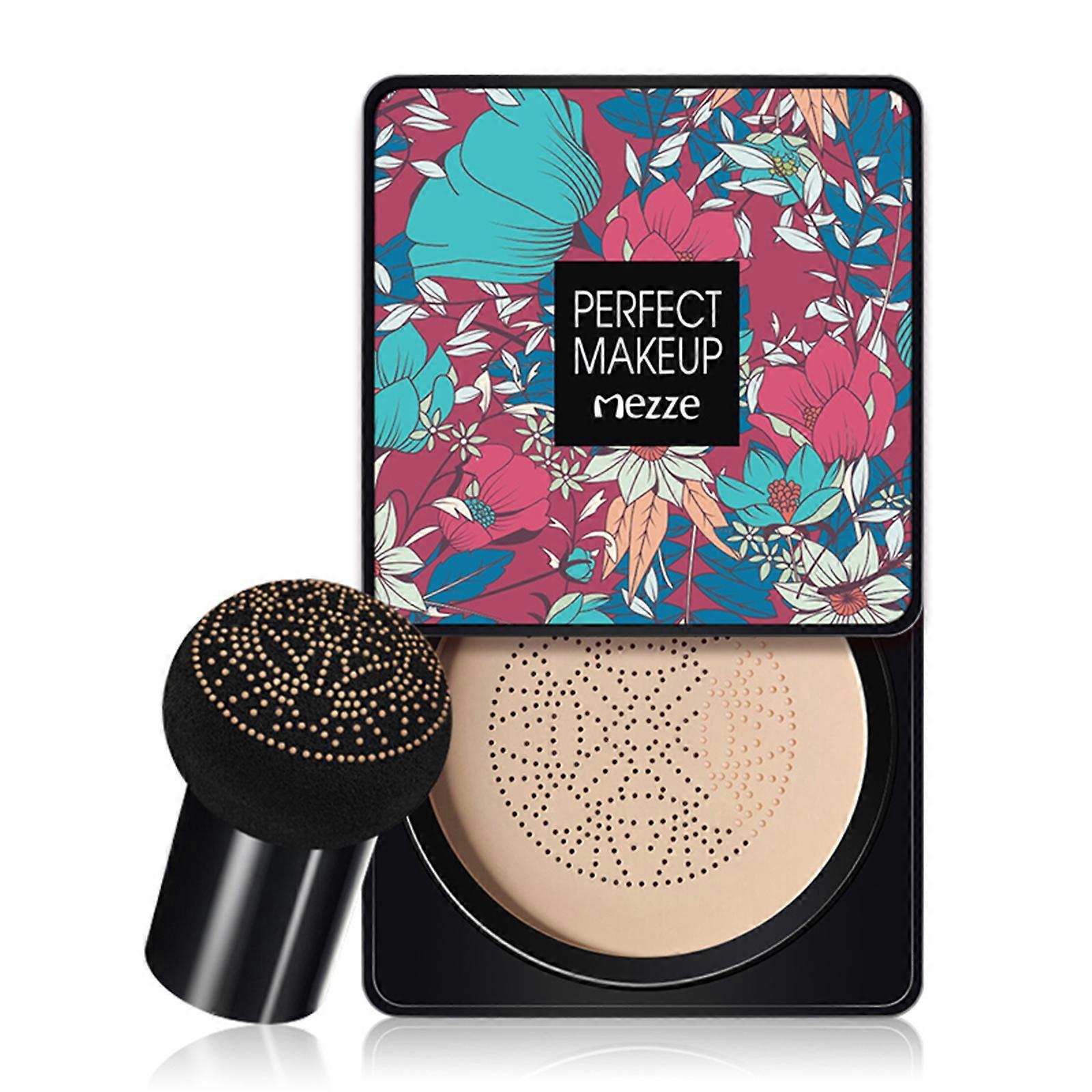 Mezze Mushroom Head Foundation Air Cushion BB Cream Moisturizing Concealer Long Lasting with Mushroom Makeup Sponge