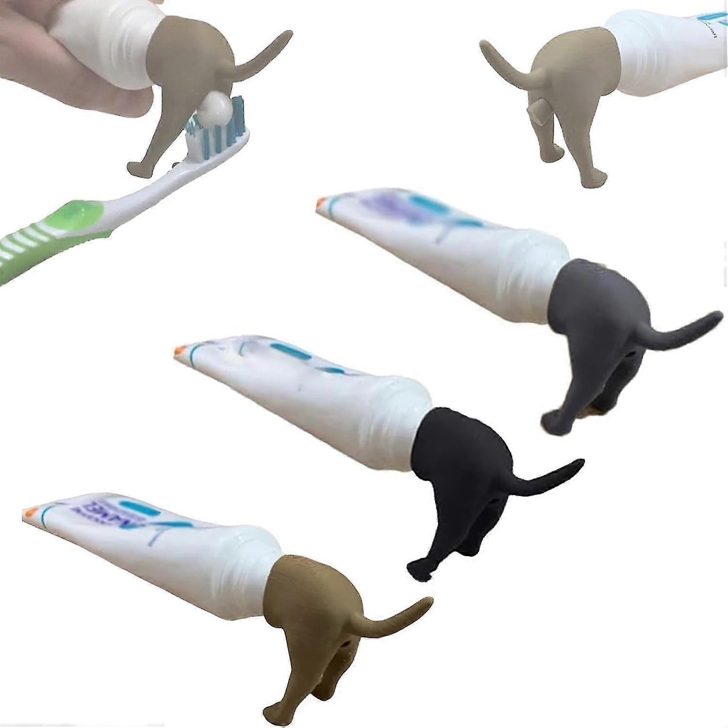 3pcs Pooping Dog Butt Toothpaste Topper, Pooping Toothpaste Cap Toothpaste Vomit Topper Dispenser Cap Funny Gadgets Gift