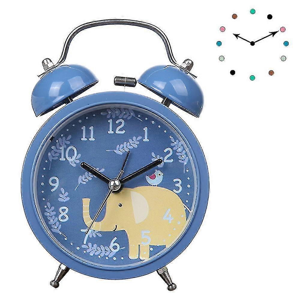 Non-ticking Twin Bell Alarm Clock - Metal Frame 3d Dial With Backlight Function - Desk Table Clock For Home And Office