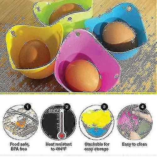 Silicone Egg Poacher Cups Set Of 6 Cooking Perfect Poached Eggs
