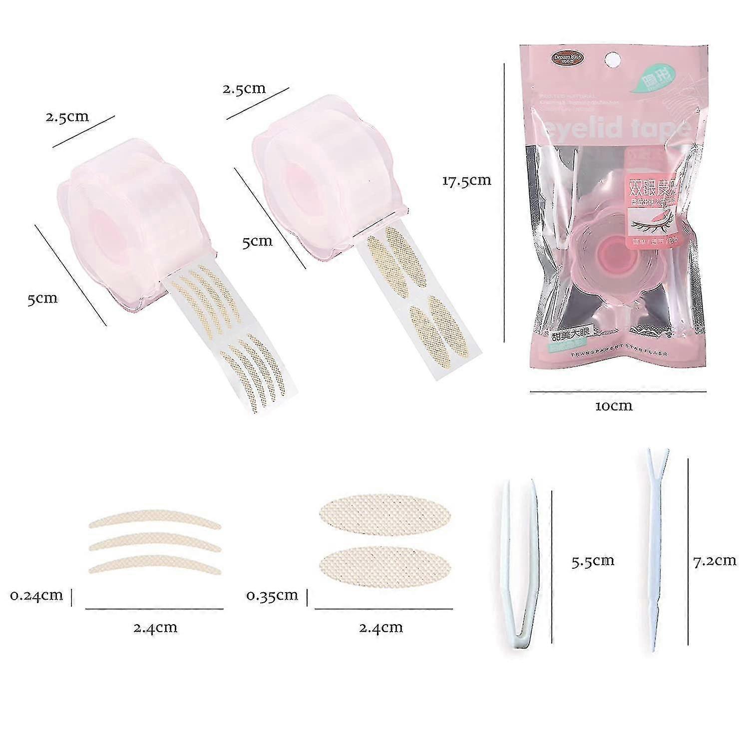 Packung Augenlidstreifen, Augenlidaufkleber, Wasserfeste Hautfarbe, Slip On Tapes, Augenlidstreifen, Unsichtbar Mit Gabelstben, Pinzette (geweitet + H