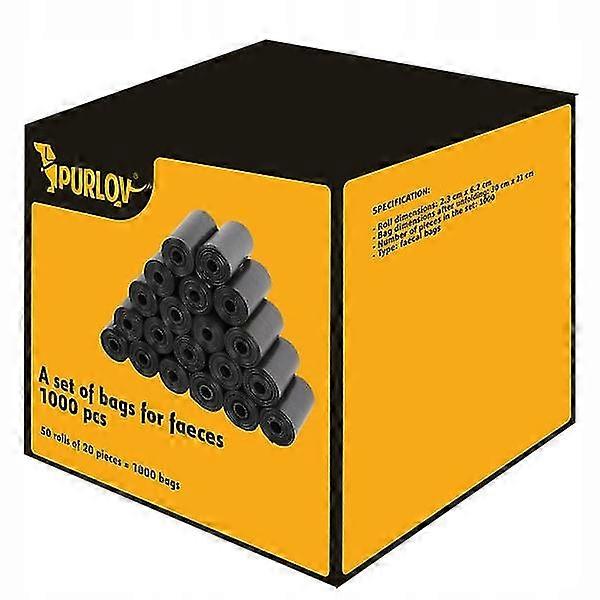 Bolsas de caca de perro Big Pack - 1000 piezas negras