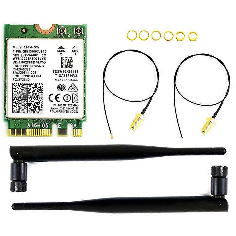 Module NIC sans fil Intel AC8265 double mode prenant en charge le Wi-Fi 2,4 GHz/5 GHz et le Bluetooth 4.2 pour Jetson Na
