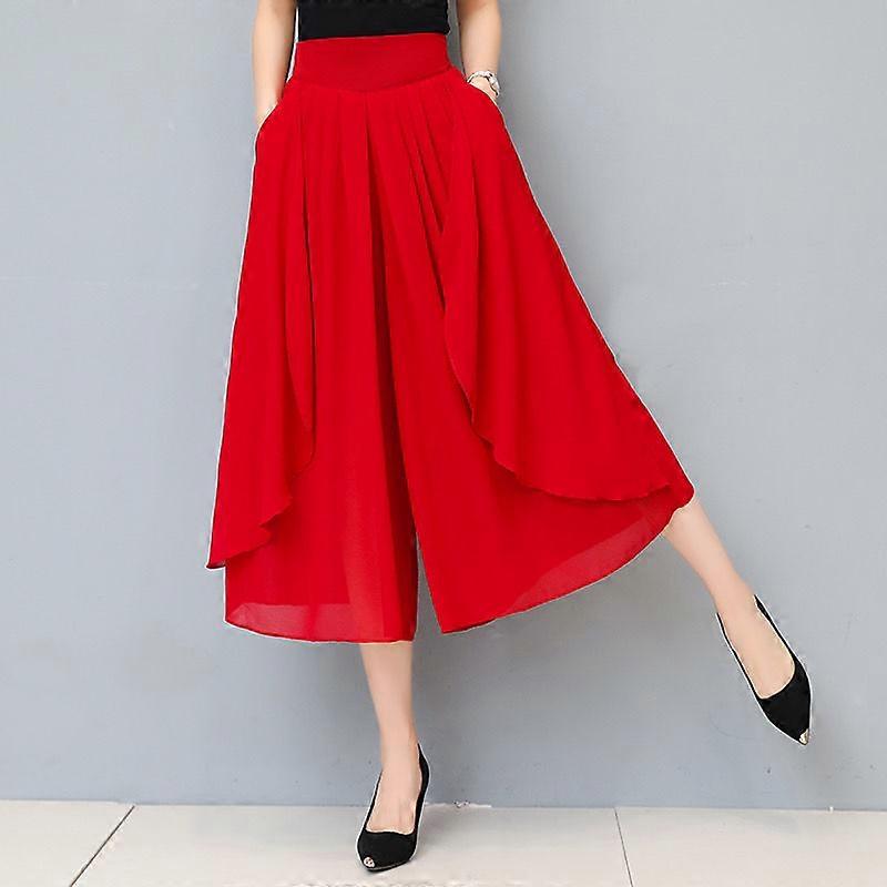 JWL-Korean Fashion Women Summer Oversize Chiffon Skirt Pants