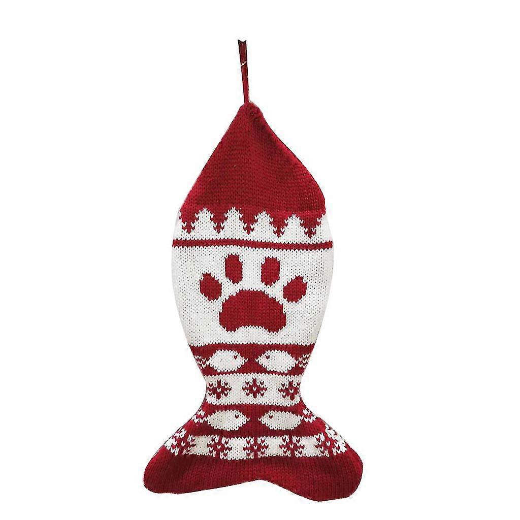 New Christmas Pet Stocking Knitting Christmas Decorating Stocking Gift Stocking