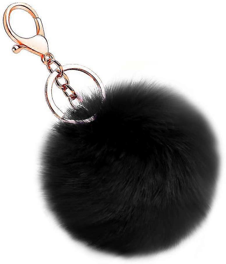 Soft Artificial Rabbit Fur Keychain Pompom Fluffy Ball Keychain Suitcase Backpacks Accessories Charm