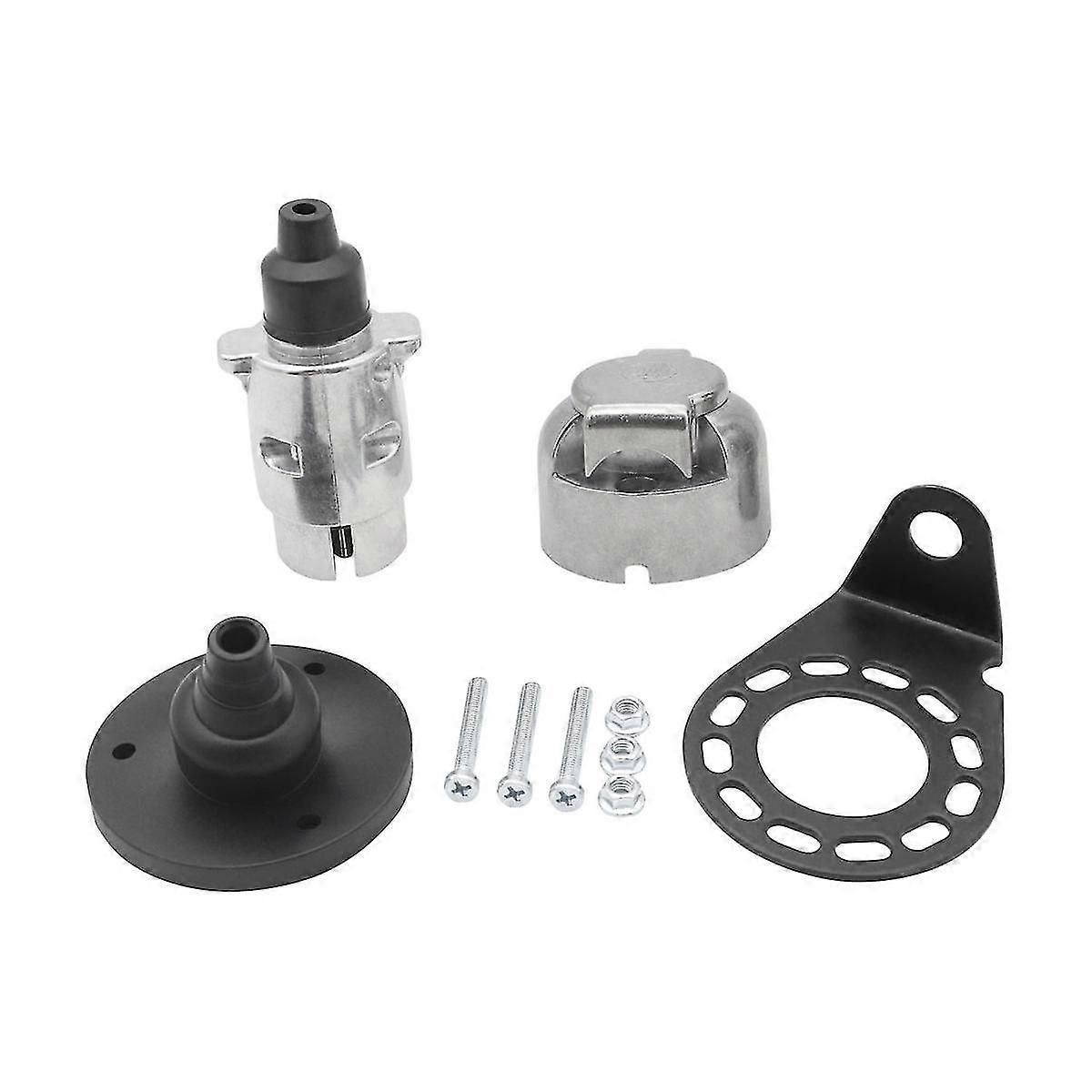 7 Pin Trailer Plug 12V Rv Sockets with Bracket for Trailer Signal Lamp Connectors Display Trailer Accessories