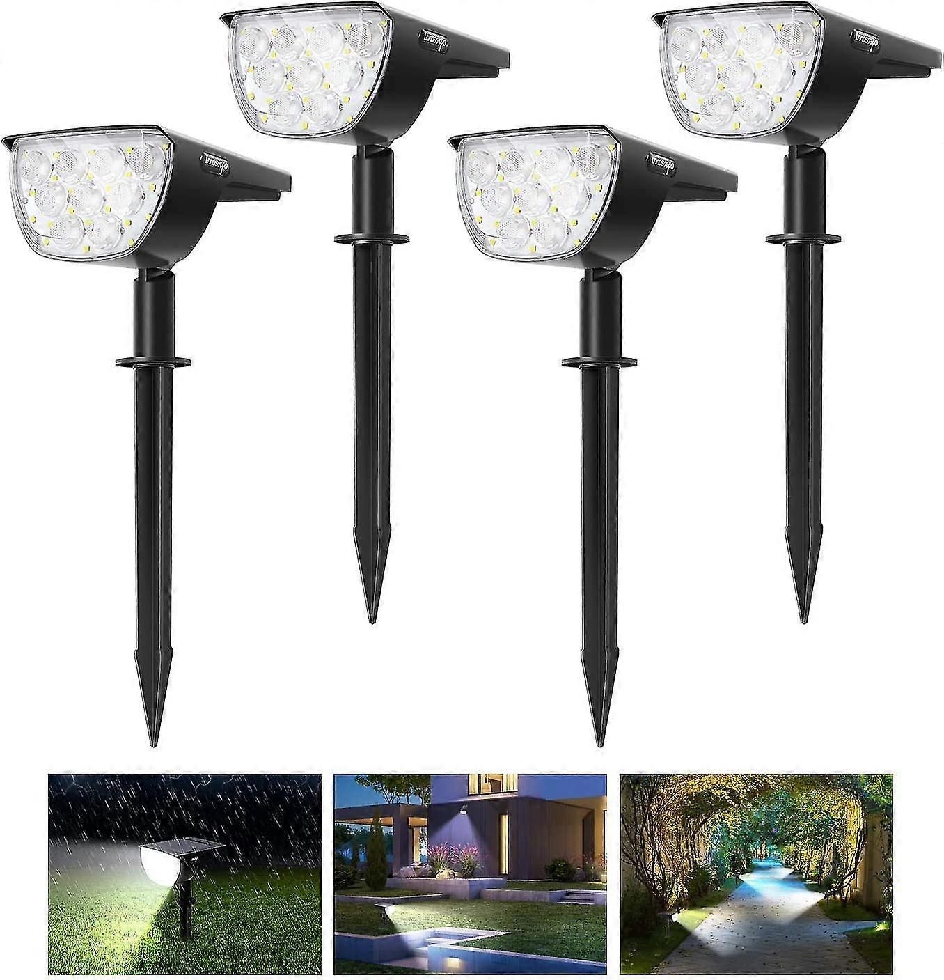 Garden Spotlight With Ground Spike 30led Garden Light Solar Lamps For Outdoor Use 4 Pieces