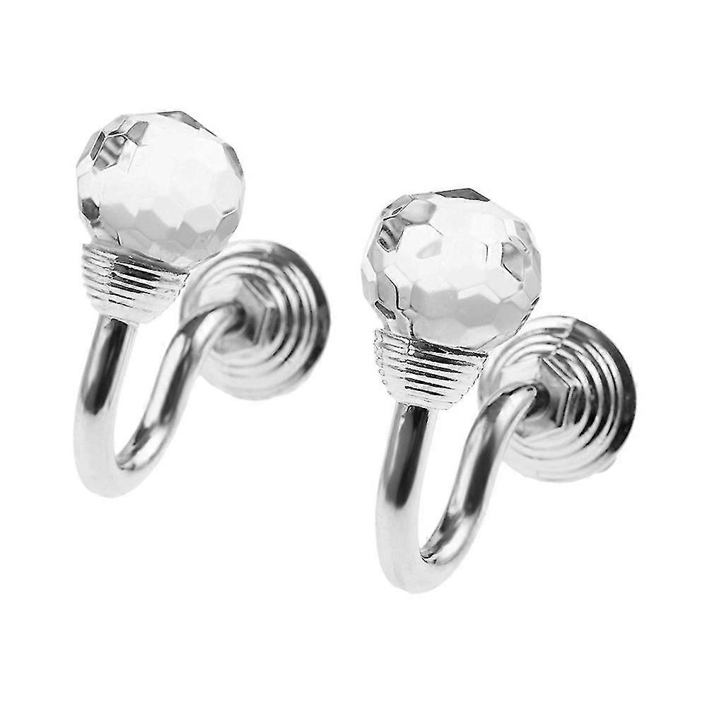 2 X Crystal And Chrome Tie Back Hooks - Ideal For Designer Fabric Curtains