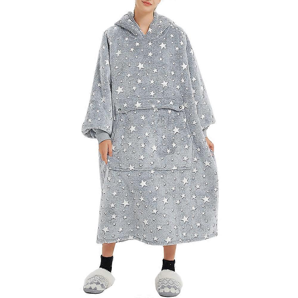 Cobertor Snuggle com Mangas, Moletom com Capuz e Cobertor Macio Oversized, Moletom Sherpa para Mulheres e Homens, Cobertor de TV de Flanela Fofa com Mangas, Wearable Full 