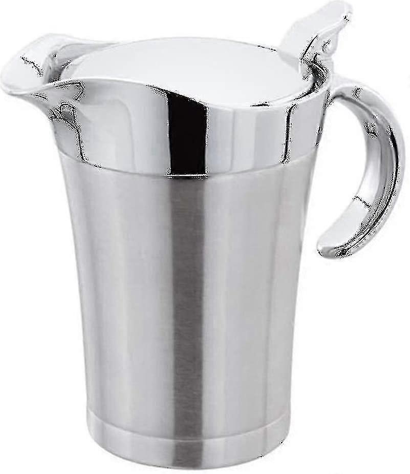 Double Insulated Sauce Jug With Hinged Lid,ideal Stainless Steel Gravy Boat(750ml)
